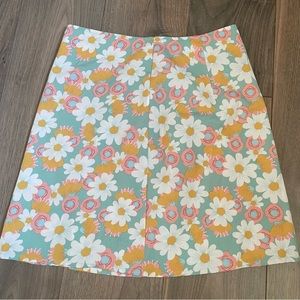 Floral Pastel Mini Skirt with Slit